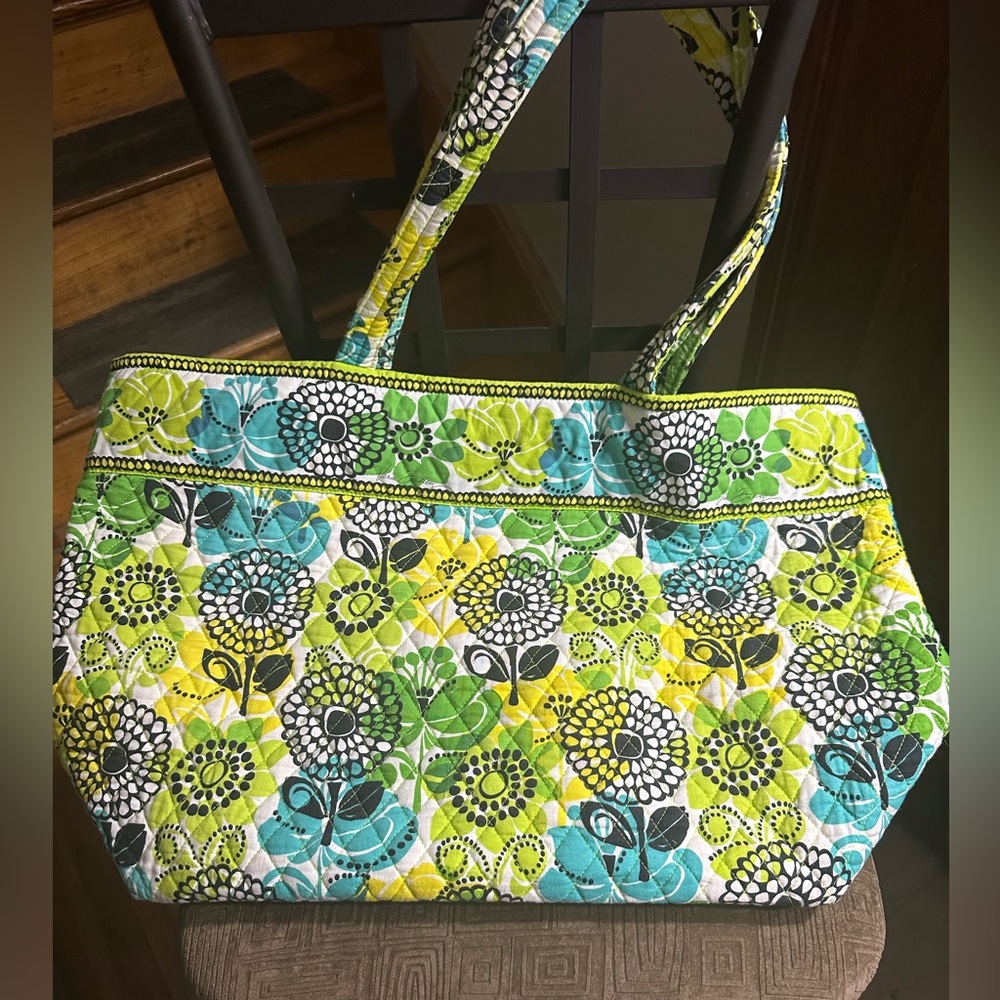 Vera Bradley Floral Travel Bag - Green, Blue, Black